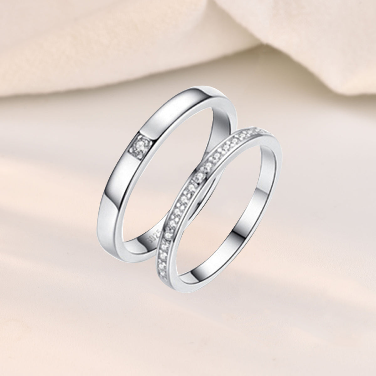 Minimalist CZ Lines Ring | Adjustable 925 Sterling Silver