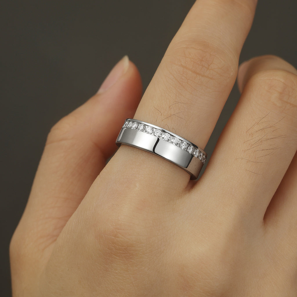 Full Band Moissanite Ring | Channel Set