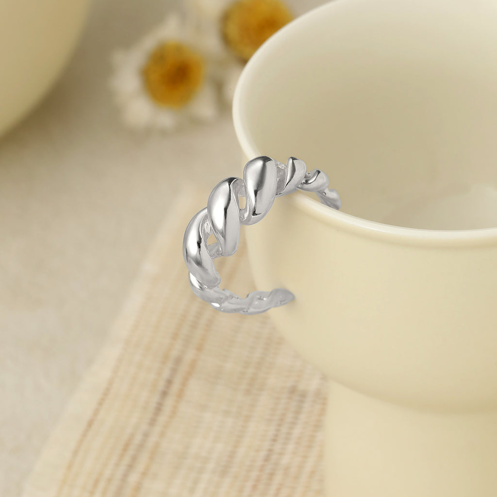Rope Ring – adjustable twisted rope ring in 925 sterling silver, view 7