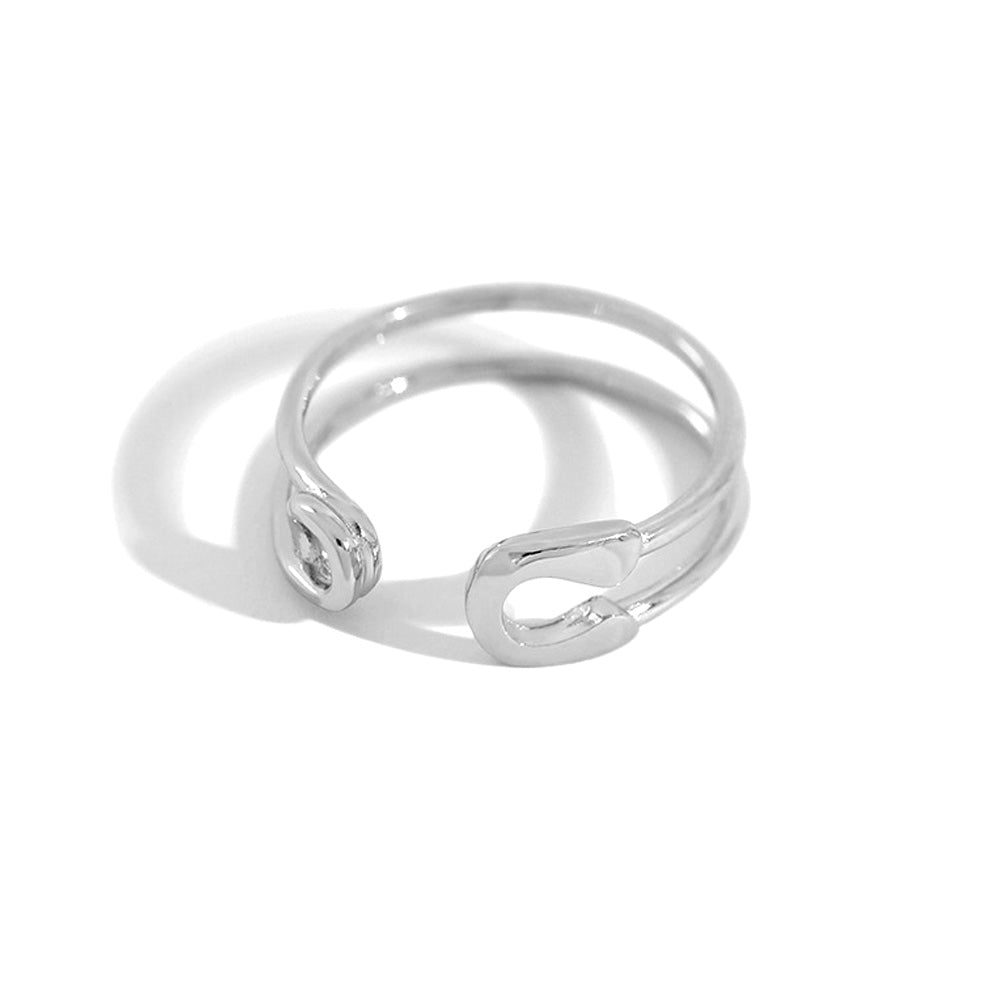 Safety Pin Ring – adjustable safety pin ring in plated 925 sterling silver, view 8