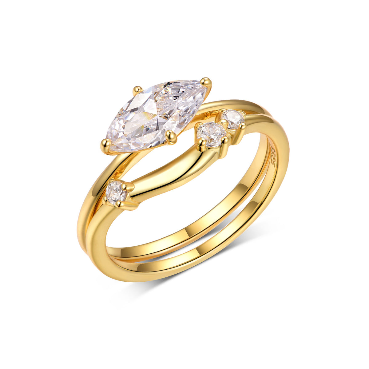 Moissanite Double Band Ring | Layered Band