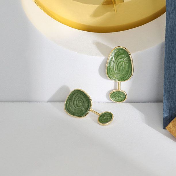 Green Epoxy Earrings
