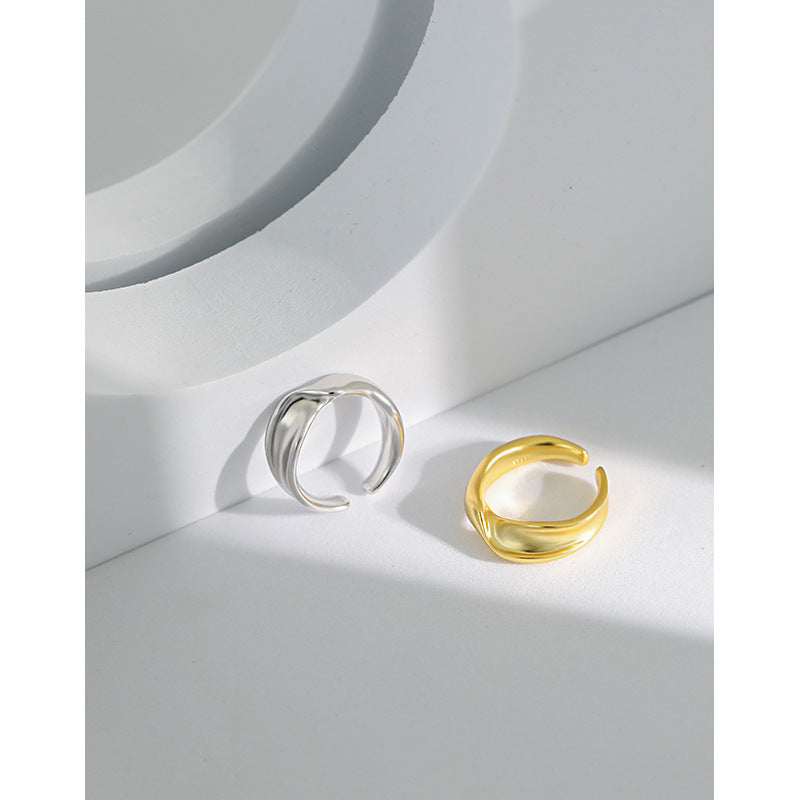 Twisted Wide Ring | Bold Adjustable 925 Sterling Silver