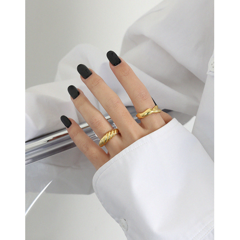 Twisted Wide Ring | Bold Adjustable 925 Sterling Silver