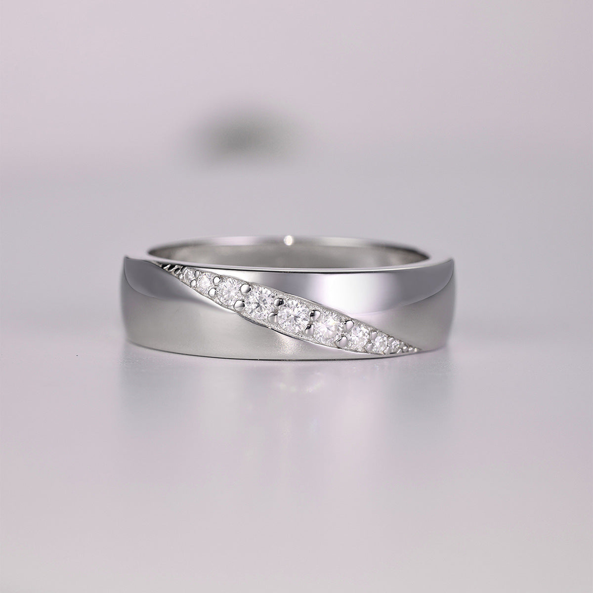 Wide Band Moissanite Ring | Geometric