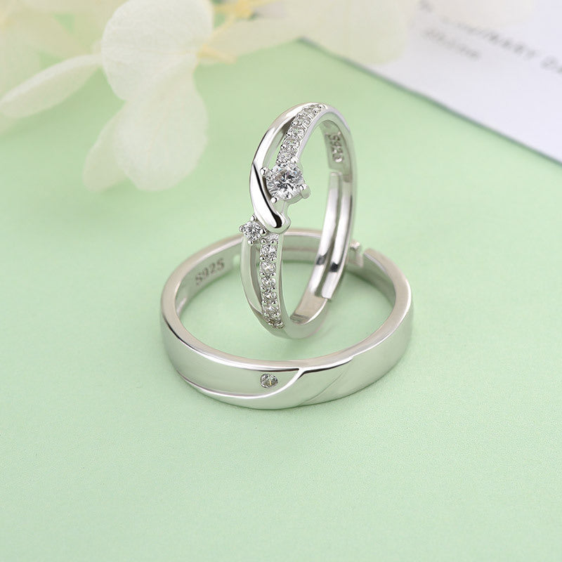 Simple Micro-Setting CZ Ring | Adjustable 925 Sterling Silver Promise Ring