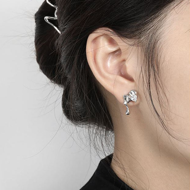 Asymmetry Irregular Lava Dangling Earrings
