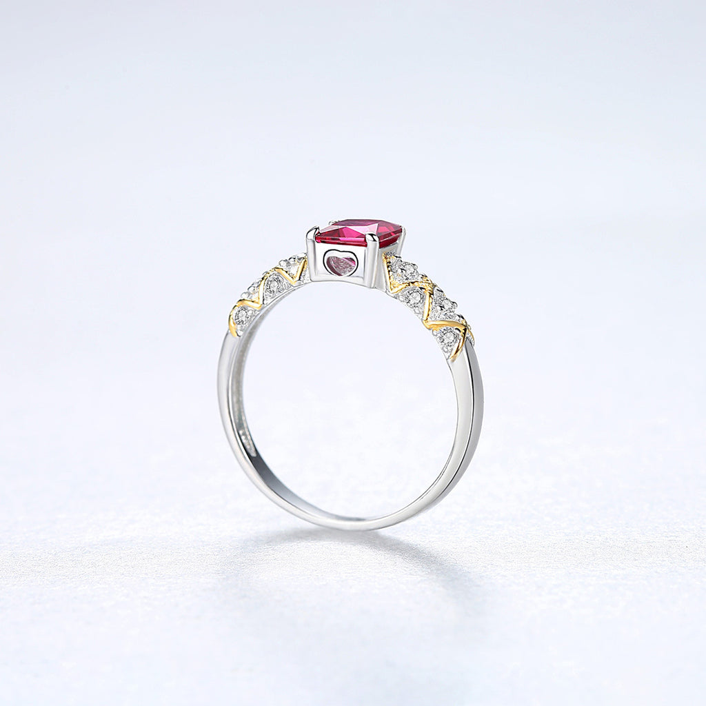 Little Square Ring – rhodium-plated 925 sterling silver ring with a 5mm square cubic zirconia, view 5