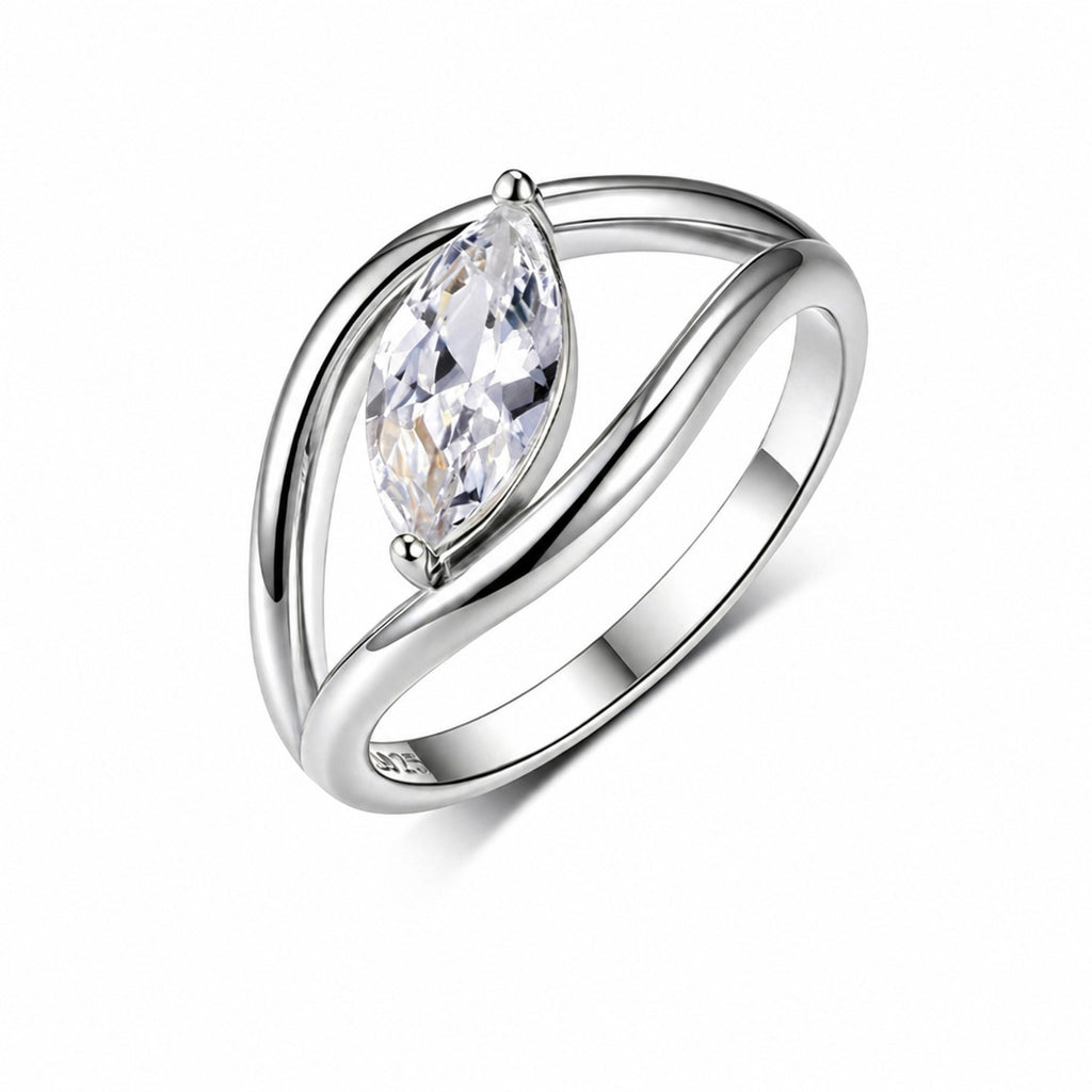 Marquise Moissanite Ring | Geometric Bypass