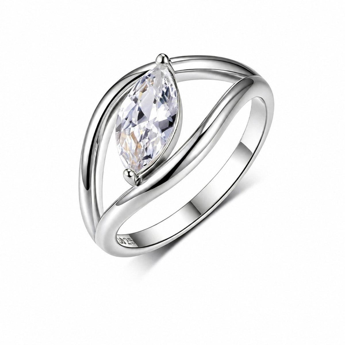 Marquise Moissanite Ring | Geometric Bypass